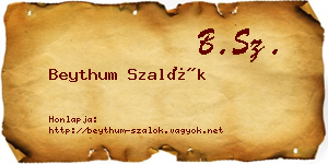 Beythum Szalók névjegykártya